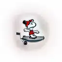 snoopy riding plane into hell tattoo design idea