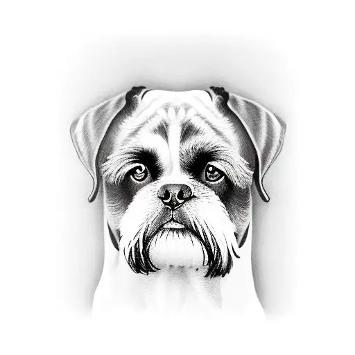 shih tzu, a boxer and a doberman tattoo design idea