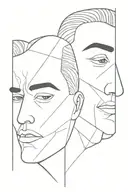 Two face inside tattoo design idea