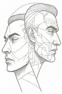 Two face inside tattoo design idea