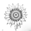 Sunflower with tortoise tattoo design idea