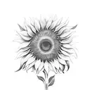 Sunflower with tortoise tattoo design idea
