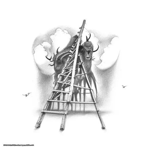 draw the phrase "chaos is a ladder", whilst giving it a dark and gritty vibe tattoo design idea