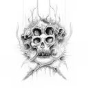 draw the phrase "chaos is a ladder", whilst giving it a dark and gritty vibe. Chaos in this scenario can represent hell tattoo design idea