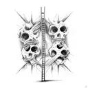 draw the phrase "chaos is a ladder", whilst giving it a dark and gritty vibe. Chaos in this scenario can represent hell tattoo design idea