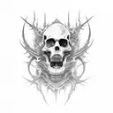 draw the phrase "chaos is a ladder", whilst giving it a dark and gritty vibe. Chaos in this scenario can represent hell tattoo design idea