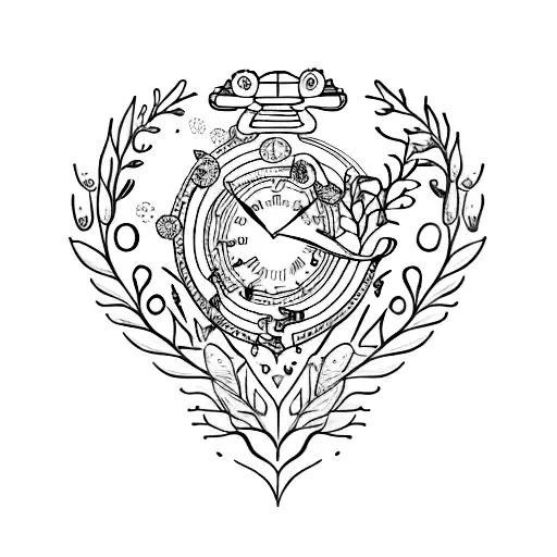 whimsical love tattoo that embodies eternity utilizing realistic heart organ, the female and male human body, and Ty tattoo design idea