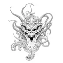 demon with tentacles tattoo design idea