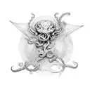 demon with tentacles tattoo design idea