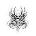 demon with tentacles tattoo design idea
