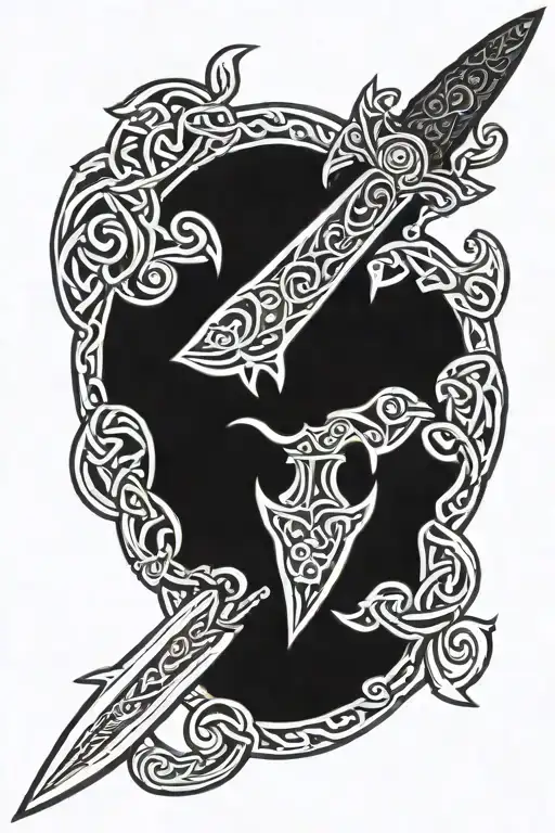 celtic dagger tattoo design idea