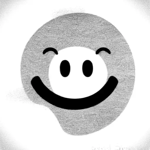 smiley face line art simple design grayscale  tattoo design idea