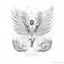icarus on back tattoo design idea