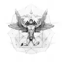 icarus on back tattoo design idea