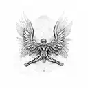 icarus on back tattoo design idea