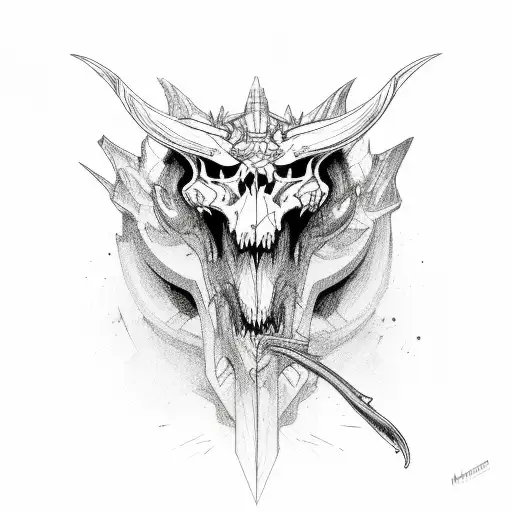 Mythosaur skull tattoo design idea