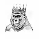 Gorilla king eat.1977 gold jewelry beast crown ghetto jungle tattoo design idea