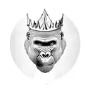 Gorilla king eat.1977 gold jewelry beast crown ghetto jungle tattoo design idea