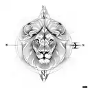 lion compass success  tattoo design idea