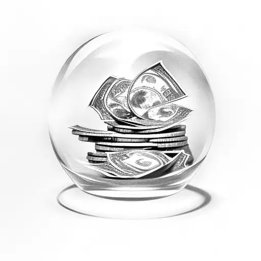 Money Hourglass tattoo design idea