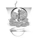 Money Hourglass tattoo design idea