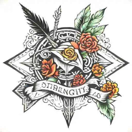 arrow, strength, solitude  tattoo design idea