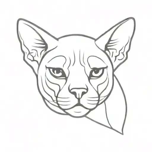 fat sphynx cat tattoo design idea