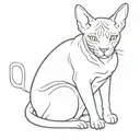 fat sphynx cat sitting tattoo design idea
