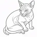 fat sphynx cat sitting tattoo design idea