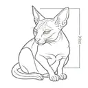 fat sphynx cat sitting tattoo design idea