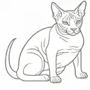 fat sphynx cat sitting tattoo design idea