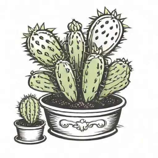 cactus in planter but planter styles like Betty boop tattoo design idea