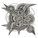 2 rounded lines be formed by ü, n, b, a, d, z, c, e, r, m, i, t, v, k, ş, g letters. In the middle of the lines 24.04.24 tattoo design idea