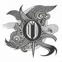 2 rounded lines be formed by ü, n, b, a, d, z, c, e, r, m, i, t, v, k, ş, g letters. In the middle of the lines 24.04.24 tattoo design idea