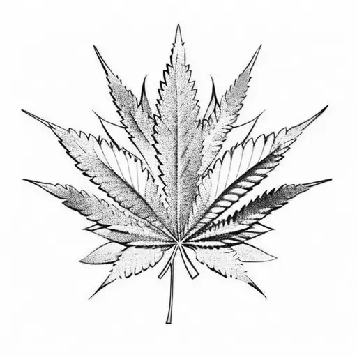A marijuana leaf composed of various travel landmarks tattoo design idea