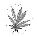 A marijuana leaf composed of various travel landmarks tattoo design idea