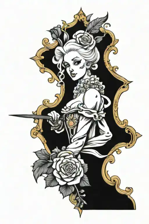 Marie antoinette guillotine tattoo design idea