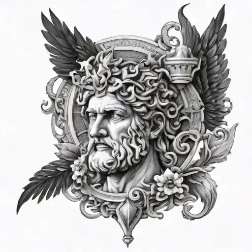 Greek gods myth architecture  tattoo design idea