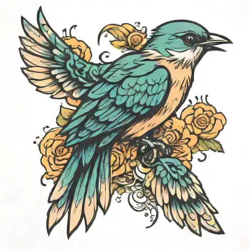 Swift bird on hand tattoo design idea