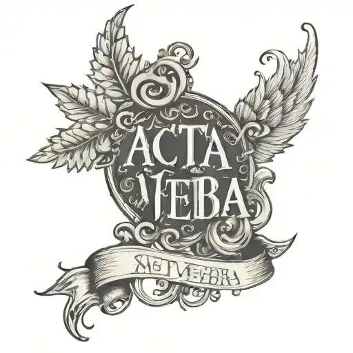 acta non verba text tattoo design idea