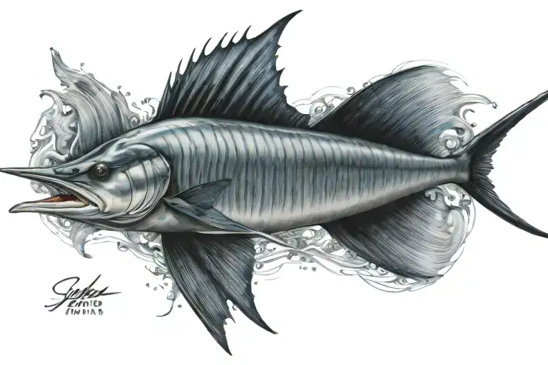 sailfish tattoo design idea