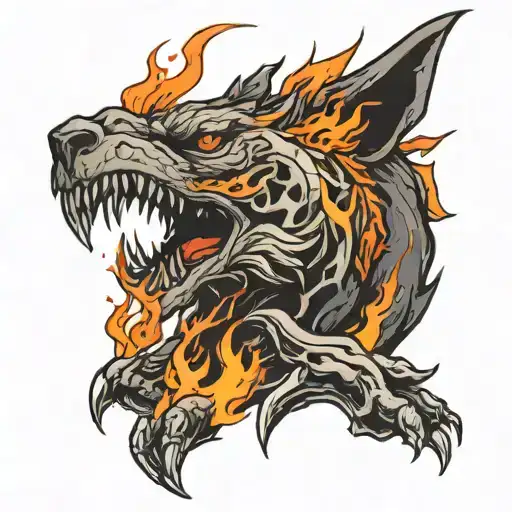 RAVAGE AND FIRE WITH MIND tattoo design idea