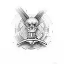 scalpel with dumbbell  tattoo design idea