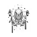 scalpel with dumbbell  tattoo design idea