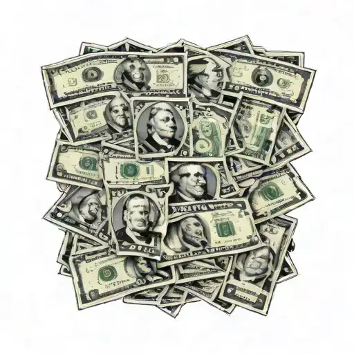 hustler counting money tattoo design idea