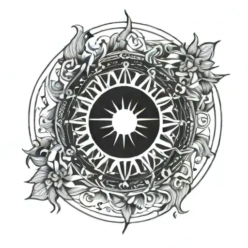 kurdistan sun tattoo design idea