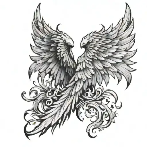 half angel half demon wings tattoo design idea