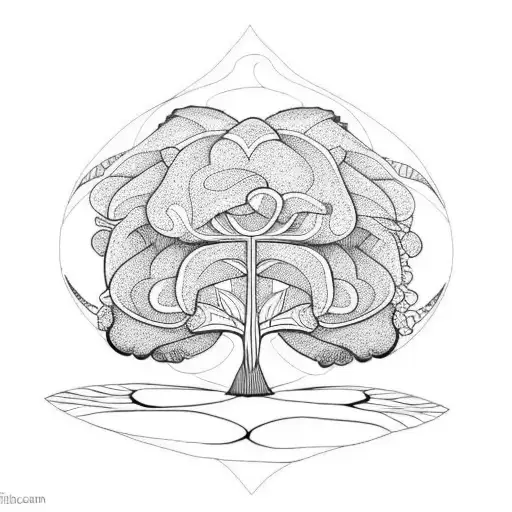 cocoa pod tree with design tattoo design idea