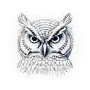 Athena, Owl below her, with a Full Moon o tattoo design idea