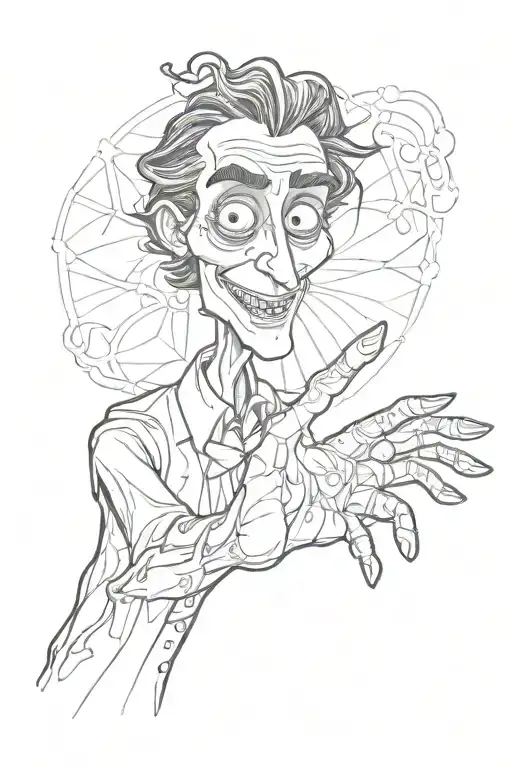 victor from corpse bride gesturing rock on hand gesture tattoo design idea